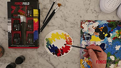 Forcefield unisex adult Paint Kit for Shoes, Black, White, Red, Blue, Yellow, One Size US - WoodArtSupply