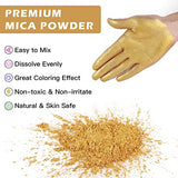 HTVRONT Gold Mica Powder for Epoxy Resin - 3.5 oz (100g) Nature Epoxy Resin Pigment Powder, Non-Toxic & Easy to Mix Mica Powder for Candle Making, HTVRONT
