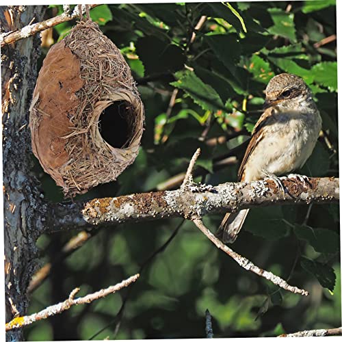 SUPVOX Straw Bird Nest Bird House Unfinished Birdhouses Bird Bed Gardening Birds Nest Large Bird Feeders Handmade Birds Woven Bird Hut Plant SUPVOX