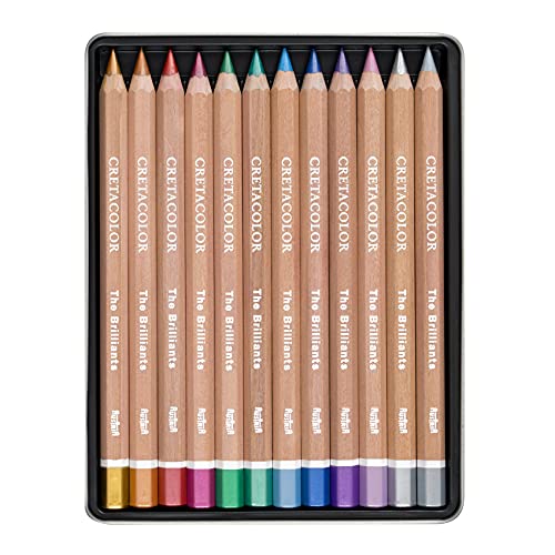 CRETACOLOR MegaColor Colored Pencil Set, 12 Count (Pack of 1), Metallic - WoodArtSupply