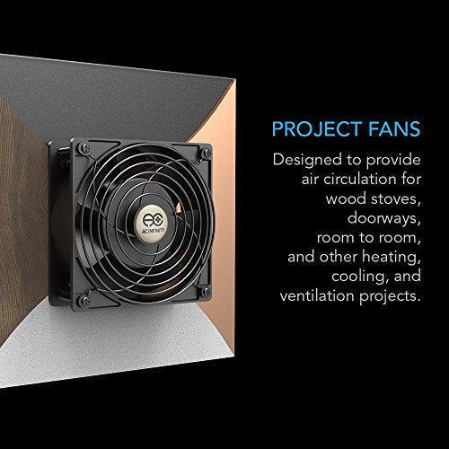 AC Infinity AXIAL S1238D, Dual 120mm Muffin Fan with Speed Controller, UL-Certified for Doorway, Room to Room, Wood Stove, Fireplace, Circulation - WoodArtSupply