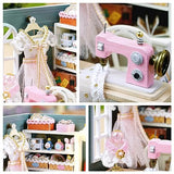 Kisoy Dollhouse Miniature with Furniture Kit, DIY 3D Wooden DIY House Kit with Dust Cover,Handmade Tiny House Toys for Teens Adults Gift (Beatific Kisoy