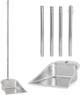 Heavy Duty Dustpan with Long Handle, VOOWO 43" Stainless Steel Dust Pan Standing Upright Dustpan, Indoor Outdoor Dust Pan with Handle for Kitchen and VOOWO
