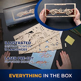 UGEARS Roadster Models Kits to Build - Innovative 2.5D Puzzles Roadster Model Car Kits to Build for Adults - Classic Muscle Car Wooden Puzzles - Car UGEARS