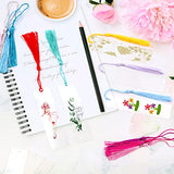 ZYNERY 60 Pcs Acrylic Bookmark Blanks, 30 Pcs Acrylic Bookmarks with 30 Pcs Tassels, Unfinished Transparent Bookmarks, Double Sided DIY Rectangle ZYNERY