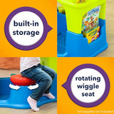 Simplay3 Creative Kids Art Desk Table and Chair Set with Attached Desk Chair, Full Floor and Art Storage Simplay3