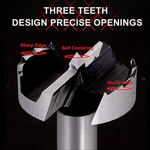 COMOWARE Forstner Bit Set - 16 Pcs Forstner Drill Bits Set for Wood, Auger Opener Round Shank Drilling Cutting Tool for Woodworking COMOWARE