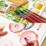 Lightwish Watercolor Brushes Set, Synthetic Squirrel Hair Paint Brushes kit for Artists, Adults, and Hobbists, Pointed Round Mop Brush for LIGHTWISH