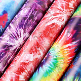 Tintnut Tie Dye Permanent Vinyl - 12 Sheets 12"x10", Seamless Colorful Adhesive Vinyl, Swirl Pattern Self Sticker Waterproof Vinyl Compatible with Tintnut