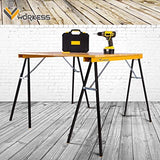 WORKESS Saw Horses 2 Pack Folding, Portable Saw Horses Heavy Duty 550 lbs Weight Capacity Portable Folding Legs and Easy Carry Handle WORKESS