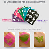 Zenovika Face Painting Kit for Kids - Non-Toxic and Hypoallergenic Face Paint Kit with 24 Colors, Stencils, Book, and Professional Halloween Makeup Zenovika