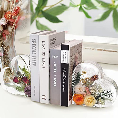 5 PCS Resin Molds Silicone Kit Large Epoxy Resin Mold for Flowers Preservation Home Deco DIY Art, Silicone Molds Including Square, Heart, Sphere, GWSNIO