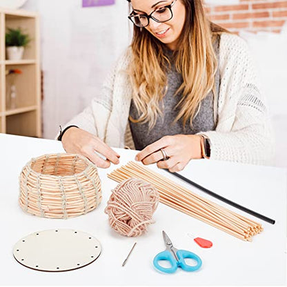 FREEBLOSS 2 Set Basket Weaving Kit Basket Making Kit Diffuser Sticks DIY Basket, Suitable for Kids Arts and Crafts Projects and Easter Basket