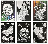 VHALE Foil Art Craft Kit 6 Pack Sticker Picture (9.5 x 6.5 inch), 48 Foil Sheets and 6 Skewers, Peel and Paste Sparkly Foil Art, Classroom Arts and VHALE