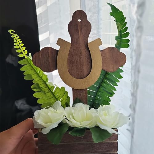 Honbay 24PCS Horseshoe Shaped Blank Unfinished Wood Discs Slices for DIY Crafts HONBAY