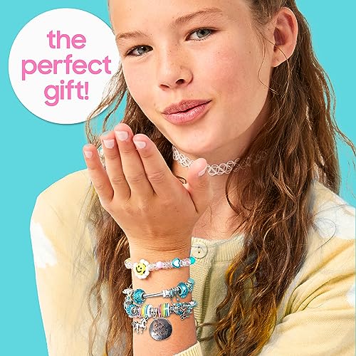 Horizon Group USA Charm Jewelry Set, Charm Bracelet Making Kit, Jewelry Making Supplies, Glass Beads, Unicorn/Mermaid Crafts Gifts Set for Girls Horizon Group USA