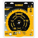 DEWALT DW7150PT 10-Inch 50 Tooth ATB Combination Saw Blade with 5/8-Inch Arbor and Tough Coat Finish DEWALT