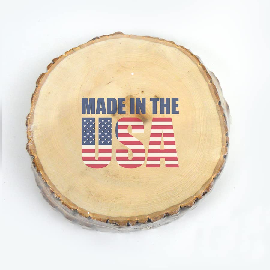 Wilson Basswood Round Rustic Wood Slice for Natural Décor, DIY Crafts (7-9") Set of Four WILSON