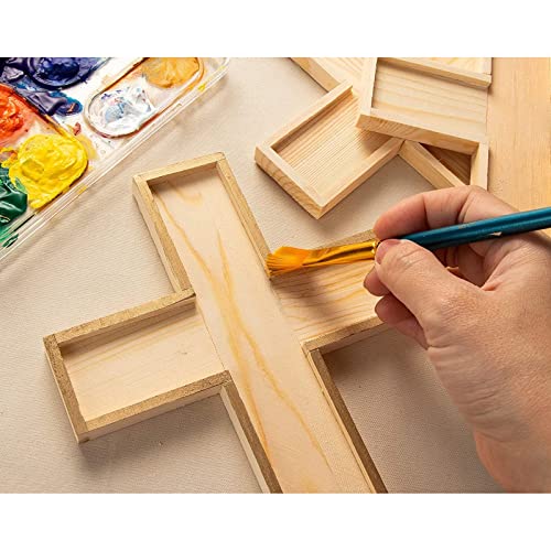 12 Pack Unfinished Wooden Cross Cutouts for Church, Sunday School Crafts, DIY Home Wall Decor (8.9 x 6.5 In) - WoodArtSupply