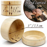 Mini Wooden Round Boxes with Lid 3''x2'' Set 6 pcs - Blank Storage Wood Craft Box Unpainted Unfinished DIY - Small Circle Boxes Crafts to Paint AEVVV