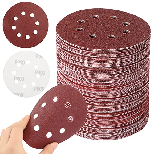 165pcs Orbital Sander Sandpaper Sanding Discs 5 Inch 8 Hole 40 60 80 120 180 240 320 400 600 Grit, Hook and Loop Random Orbital Sandpaper Assortment - WoodArtSupply