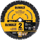 DEWALT Circular Saw Blade, 7 1/4 Inch, 24 Tooth, Wood Cutting (DWA1714242) DEWALT