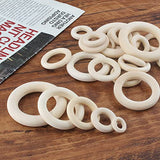 Suiwotin 50pcs 5 Sizes Natural Wood Rings, Unfinished Solid Wooden Hoops, Smooth Wooden Rings for Craft, Jewelry Making, DIY Pendant Connectors suiwotin