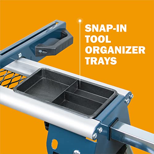 POWERTEC MT4008 Deluxe Rolling Miter Saw Stand with Systematic Tool Storage Trays POWERTEC