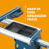 POWERTEC MT4008 Deluxe Rolling Miter Saw Stand with Systematic Tool Storage Trays POWERTEC