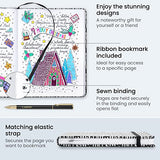 ARTEZA Journal Gift Set, 6 x 8 Inches, 96-Sheet Notebook with Double-Sided Lined Paper and 1 Black Ink Pen, Black and White Design, Office Supplies ARTEZA