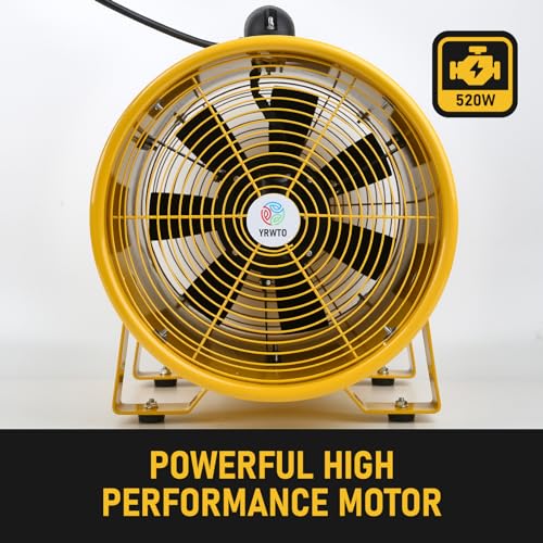 YRWTO Utility Blower Fan, 12 Inches High Velocity Fan, 12" Air Mover Blower Fan, Portable Ventilation Fan For Cooling, Ventilating, Helps blow 3900 - WoodArtSupply