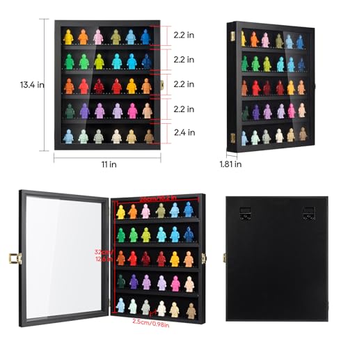 TJ.MOREE Minifigure Display Case for Collectibles, Mini Figure Display Case Wall Mount, 11 x 13.4 inches Black TJ.MOREE