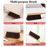 Counter Duster with Wood Handle, Hand Broom,Wood Block Hand Brush,Horse Hair Brush Broom Dust Brush Bench Woodworking Brush-Brushes Used for Counter, HOLIBIC