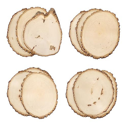 Walnut Hollow Rustic Basswood Round, Large 9-12" Wide with Live Edge Wood (Pack of 12) - for Wood Burning, Home Décor, and Rustic Weddings - WoodArtSupply