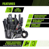 AWP Ballistic Nylon Electrician Tool Pouch | AWP Mini Electrician Tool Pouch | Black & Gray AWP