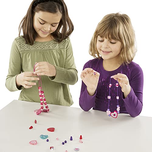 Melissa & Doug Created by Me! Heart Beads Wooden Bead Kit, 120+ Beads and 5 Cords for Jewelry-Making - WoodArtSupply