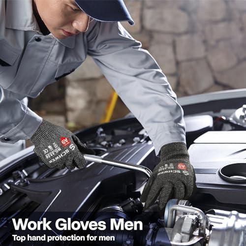 Schwer Gloves Schwer Level 5 Cut Resistant Cutting Gloves for Wood Carving  Rotary Cutting Handling Glass Moving Boxes with Rubber Grip (L)