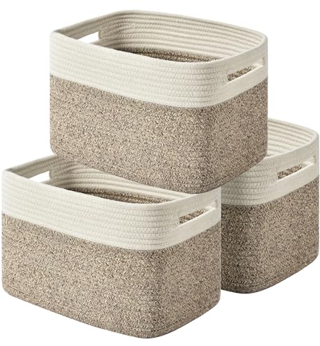 Issudata Storage Basket,Woven Baskets for Storage,Cotton Rope Baskets for Organizing,decorative Baskets for Shelves,book Basket,towel Basket,Toy - WoodArtSupply