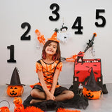 AOCEAN 6 Inch Black Wood Numbers Unfinished Wood Numbers for Halloween Decorative Standing Numbers Slices Sign Board Decoration for Craft Home Party AOCEAN