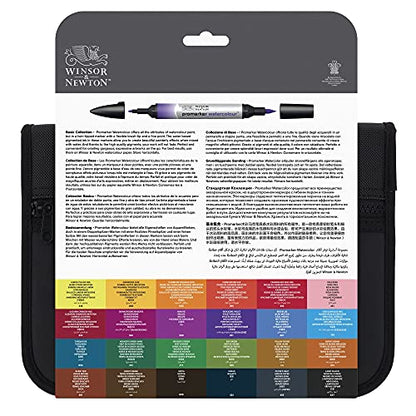 Winsor & Newton ProMarker Brush Set, 24 Count, Basic Collection - WoodArtSupply