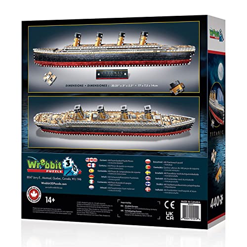 Wrebbit 3D Puzzles Wrebbit 3D - Titanic 440-Piece 3D Jigsaw Puzzle - WoodArtSupply