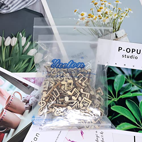 yueton 200PCS 15mm Musical Note Unfinished Blank Wood Pieces Wood Slices Wood Chips Embellishments for DIY Crafts, Home Decoration, Board Games, yueton