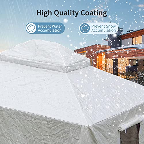 Gazebo Accessories 12' x 20' Universal Winter Cover for Hardtop Gazebos,Enclosed Cover with Sidewalls and Mesh Windows Waterproof（White by domi domi outdoor living