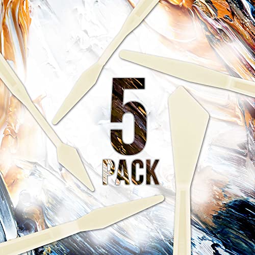 U.S. Art Supply 5-Piece Plastic Artist Spatula Palette Knife Set - Knives, Trowels, Use for Mixing, Spreading, Scratching, Applying Oil, Acrylic US Art Supply