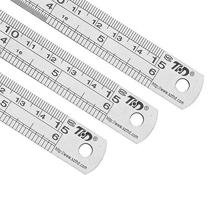 Ruler Metal Straight Edge Ruler Stainless Steel Ruler 6 Inch Ruler Set Rulers Bulk 12 Pack - WoodArtSupply