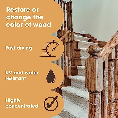 Furniture Clinic Wood Stain | Multiple Finishes | Fast Drying | Indoor and Outdoor Furniture and More | Water Based, Low Odor, Non-Toxic | Furniture Clinic