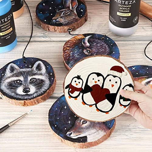 10pcs Wood Slices, 5.5-6.3 inch Unfinished Natural Wood Slices, Large Wood Circles with Bark, Rustic Round Wooden Slices for Centerpieces Wedding