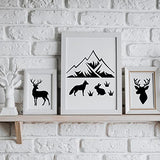 80 Pcs Stencils for Painting on Wood, Reusable Animal Stencils Deer Stencils Bear Plastic Stencils Mountain Fox Stencil DIY Craft Template Paint DZXCYZ