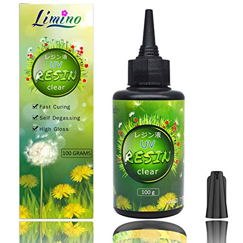 UV Resin - Improved 100g Crystal Clear Ultraviolet Curing Epoxy Resin for DIY Jewelry Making, Casting & Coating - Hard UV Glue Solar Cure Sunlight Limino