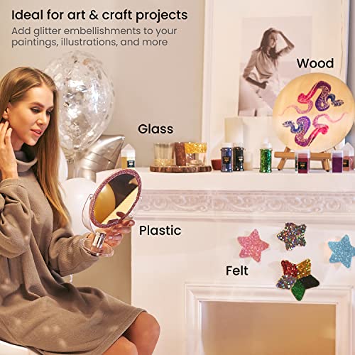 Arteza Fine Glitter Set, 6 x 2-oz Bottles, Ocean-Toned Glitter for Resin, Glue, Acrylic Paint, Arts and Crafts Supplies for Creating DIY Projects and ARTEZA